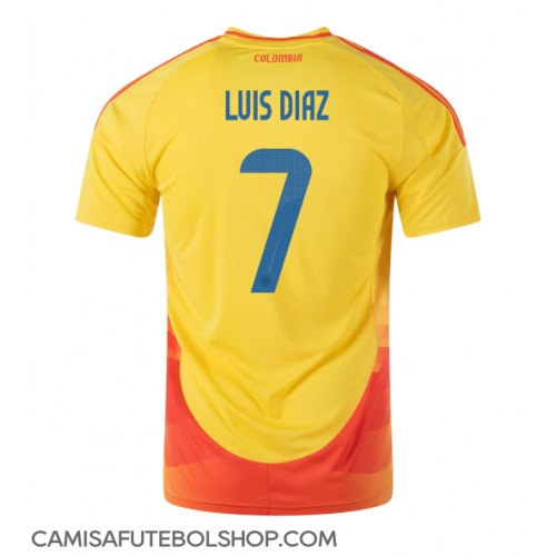 Camisa de time de futebol Colômbia Luis Diaz #7 Replicas 1º Equipamento Copa America 2024 Manga Curta